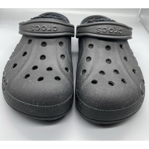 Classic Fleece Lined Clog Crocs Dual Comfort Unisex Black Womens 8 Mens 6 - Picture 1 of 8